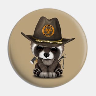 Baby Raccoon Zombie Hunter Pin