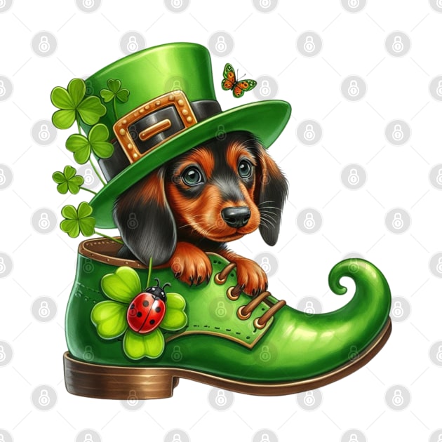 Dachshund Dog Shoes For Patricks Day by Chromatic Fusion Studio