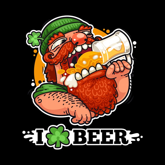 St Patrick's Day Leprechaun I Love Beer Shamrock Irish by anubis1986