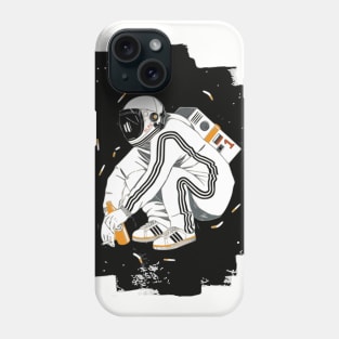 Squatting Gopnik Slav with tracksuit in space T-shirt Phone Case