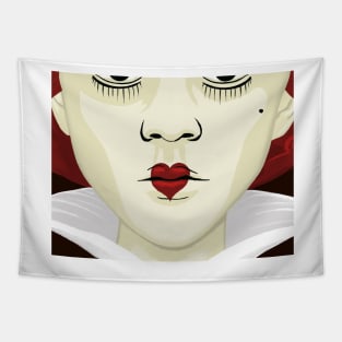 Queen of hearts face Tapestry