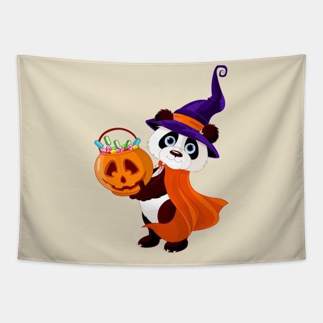 Panda Halloween Costume Tapestry by JuanesArtShop