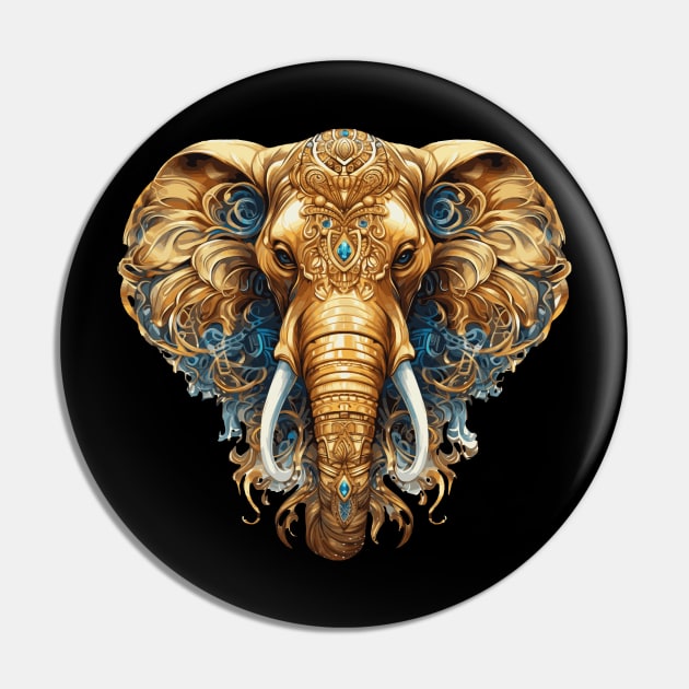 Ornate Elephant Pin by ZombieTeesEtc
