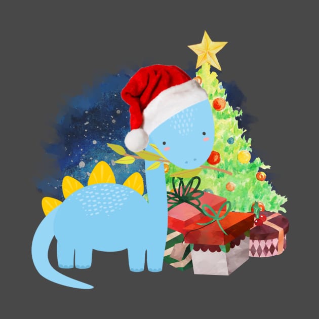 Brachiosaurus: a Dinosaur Christmas by tribbledesign