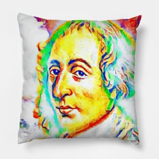 Blaise Pascal Colourful Portrait | Blaise Pascal Artwork 12 Pillow