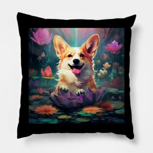 Lotus Corgi Pillow