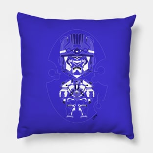 blue sisimite ecopop ape gorilla art in kaiju mecha robot suit Pillow