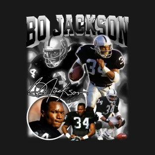 Bo Jackson Bo Knows Signature Vintage Legend Baseball Football Bootleg Rap Graphic Style T-Shirt