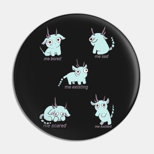 Funny creature with emotions stickers pack Pin