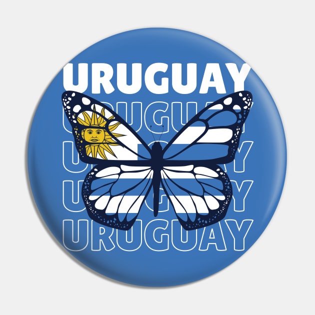 Uruguay Flag Butterfly // Uruguayan Pride Pin by SLAG_Creative