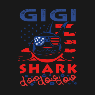 Gigi Shark American Flag July Of 4th T-Shirt