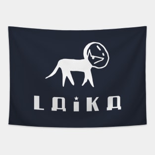 laika dog (white) Tapestry