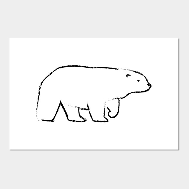 Polar Bear Drawing Bear Affiche Et Impression D Art Teepublic Fr