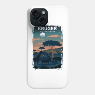 Kruger National Park Night Travel Poster South Africa Phone Case