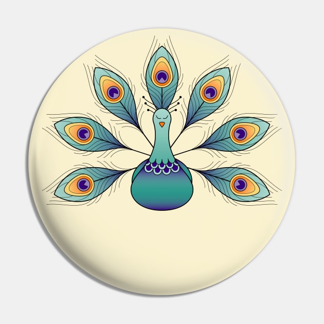 Peacock Pin by freshinkstain