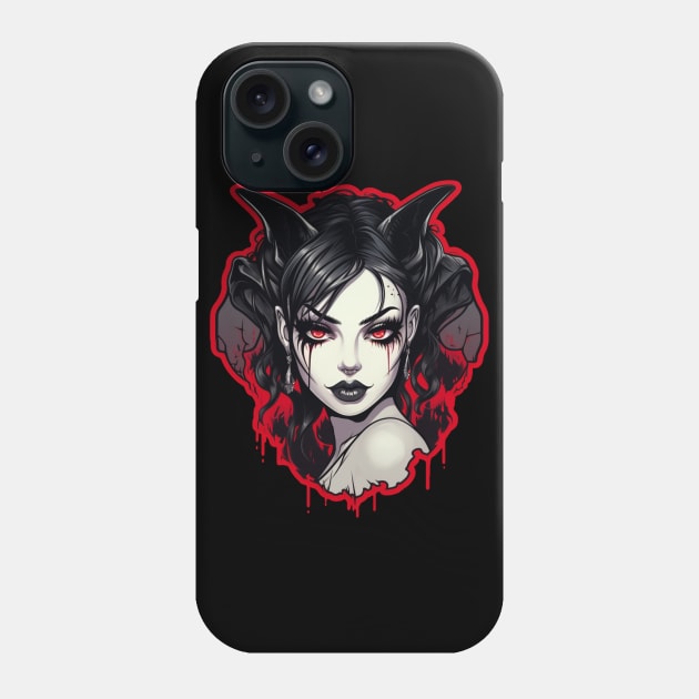 Goth Girl Demon Devil Succubus Phone Case by Nightarcade