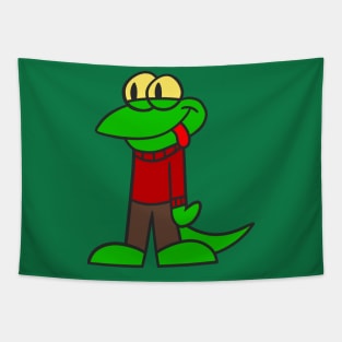 Cartoon Lizard Guy Tapestry