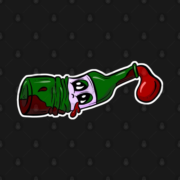 Drunken Bottle of Wine Cartoon by Squeeb Creative
