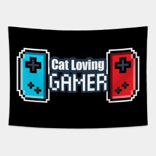 Cat Loving Gamer - Retro Pixel Classic Nostalgia Video Games Tapestry