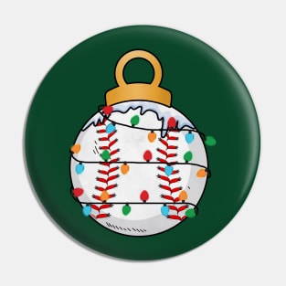 Baseball Christmas Lights Pin