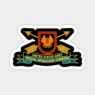 US Army Special Operations Command - Sine Pari - Flash w Br - Ribbon X 300 Magnet