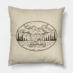 Lake Fishing Outdoor T-Shirt Pillow