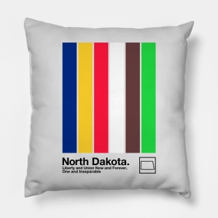 North Dakota // Original Minimalist Artwork Design Pillow