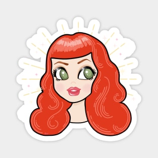Cutie Pie Retro Cartoon Redhead Magnet