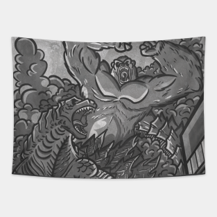 Godzilla Vs King Kong Tapestries Teepublic