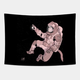 Astronaut in Pink Space Tapestry