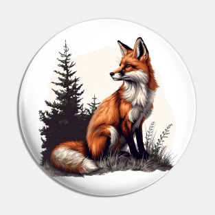 Fox Lovers Pin