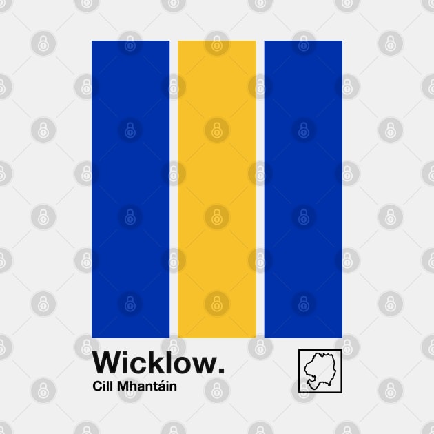 County Wicklow, Ireland - Retro Style Minimalist Poster Design by feck!