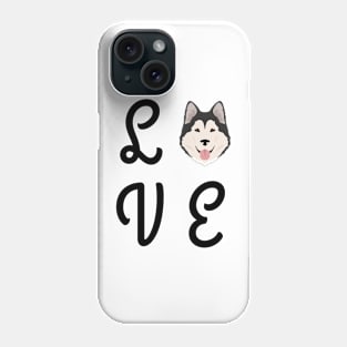 Malamute or Husky Love Black and White Phone Case