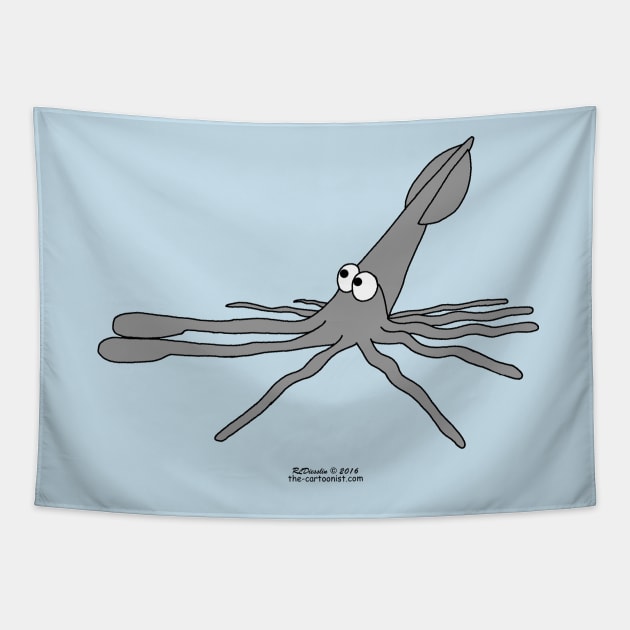 Cartoon Squid Tapestry by OutToLunch