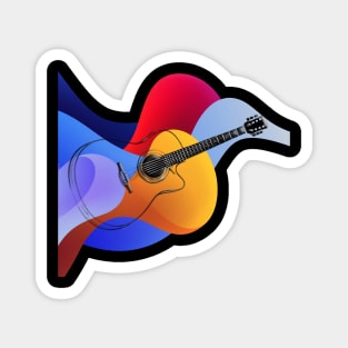 Acoustic Guitar - Colorful Waves Magnet