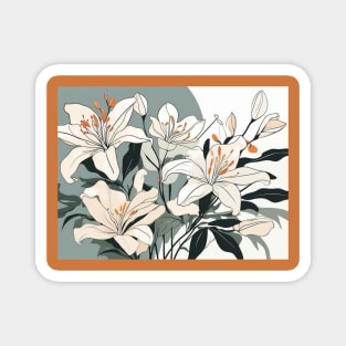 White Lilies Magnet