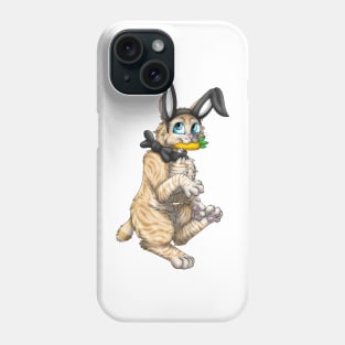 Bobtail BunnyCat: Cream Tabby (Black) Phone Case