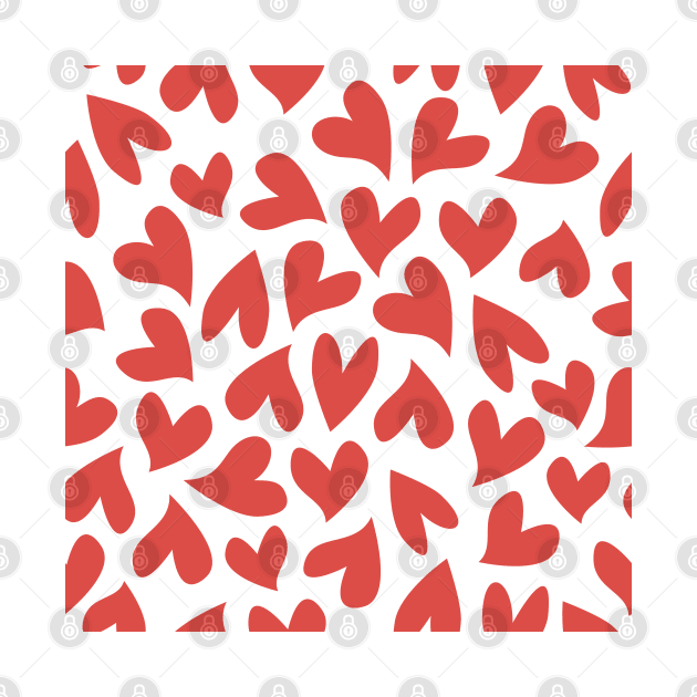 Seamless red hearts pattern by kallyfactory