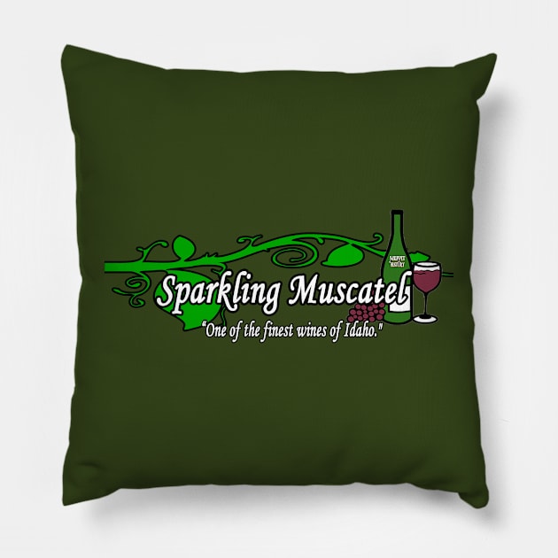 Sparkling Muscatel - One of the Finest Wines of Idaho. Pillow by Muppet History