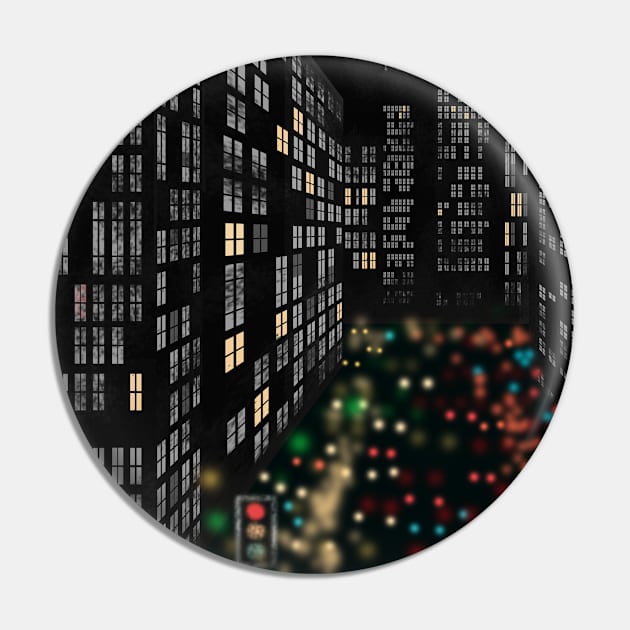 City at Night Pin by Scratch