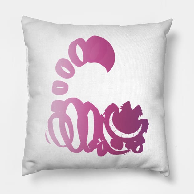 Cheshire Cat Ombre Silhouette Pillow by ijsw