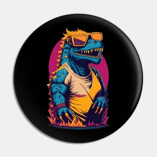 Retro Godzilla Pin