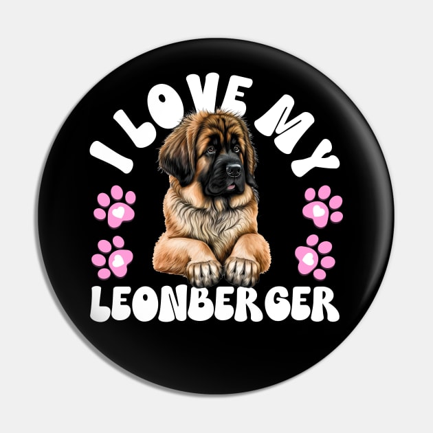 I Love My Leonberger Pin by The Jumping Cart