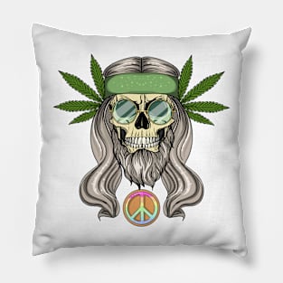 Hippie Rasta Skull Man Pillow