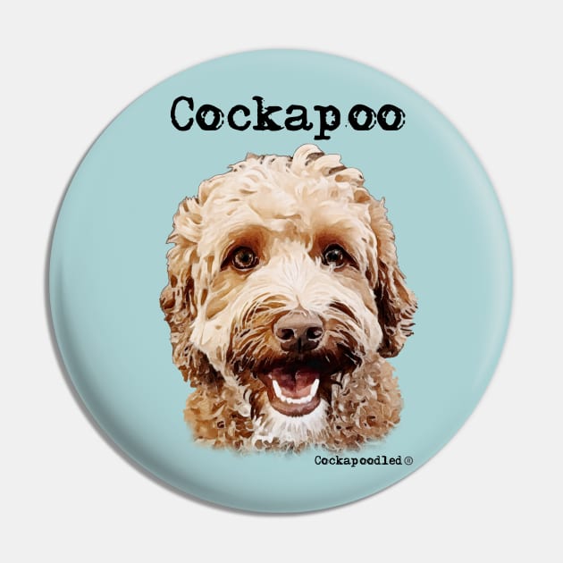 Golden Apricot Cockapoo / Spoodle and Doodle Dog Pin by WoofnDoodle 