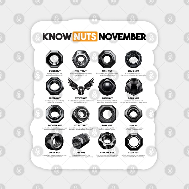 Know Nuts November Funny Word Play Chart Magnet by Abystoic