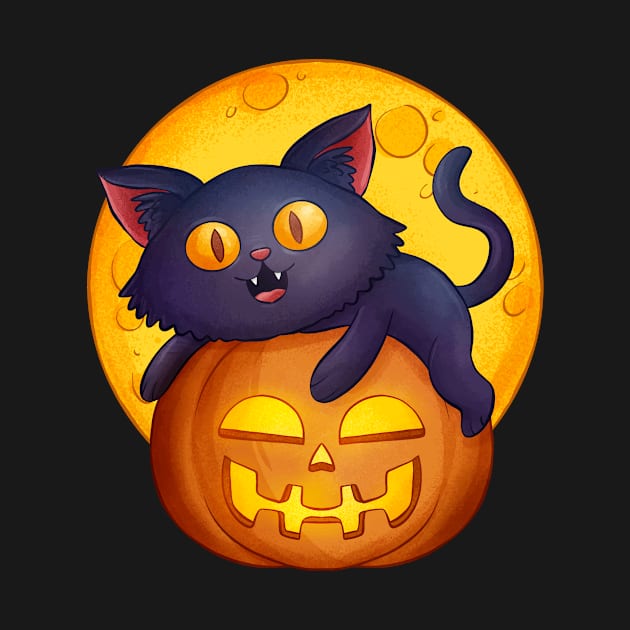 Halloween Cat pumpkin Cute halloween kitten for kids adults by FunnyUSATees