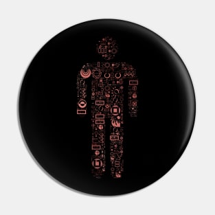 Metal Man Word Cloud (3) Pin