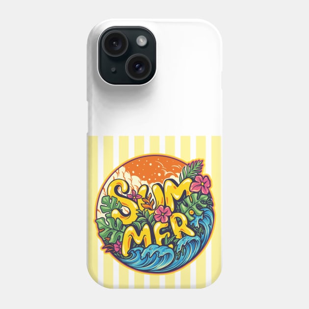 Tropical Summer - Yellow Stripes on - Phone Case by Peter the T-Shirt Dude