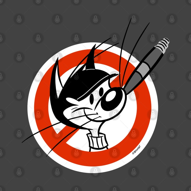 No Smoking Cat Sign Retro 30s Cartoon Rubber Hose Style by Skull Island Productions